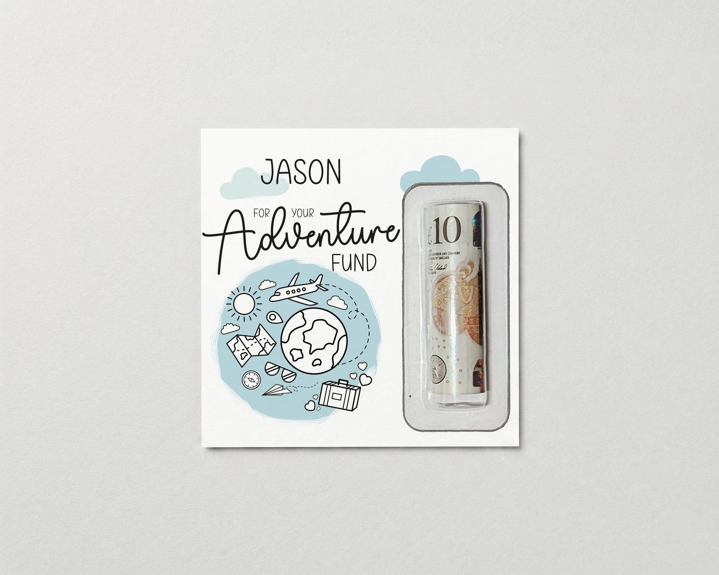 Travel Money Gift Wallet • Personalised Birthday Voucher Holder • Surprise Reveal