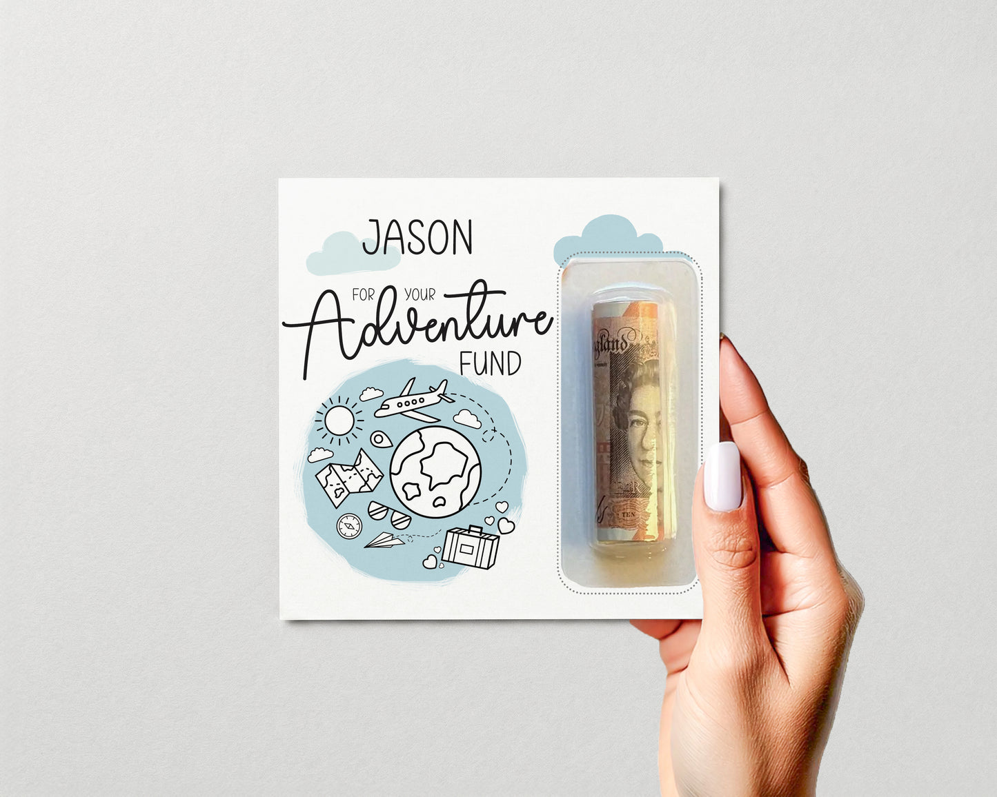 Travel Money Gift Wallet • Personalised Birthday Voucher Holder • Surprise Reveal