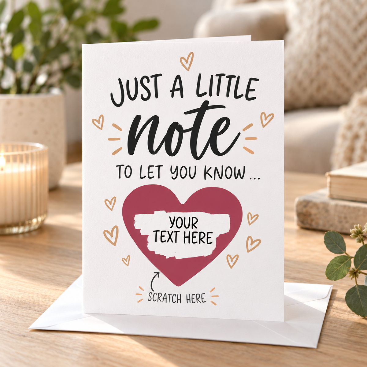 Personalised Scratch Off Reveal Card Custom Secret Message Surprise Gift Any Occasion