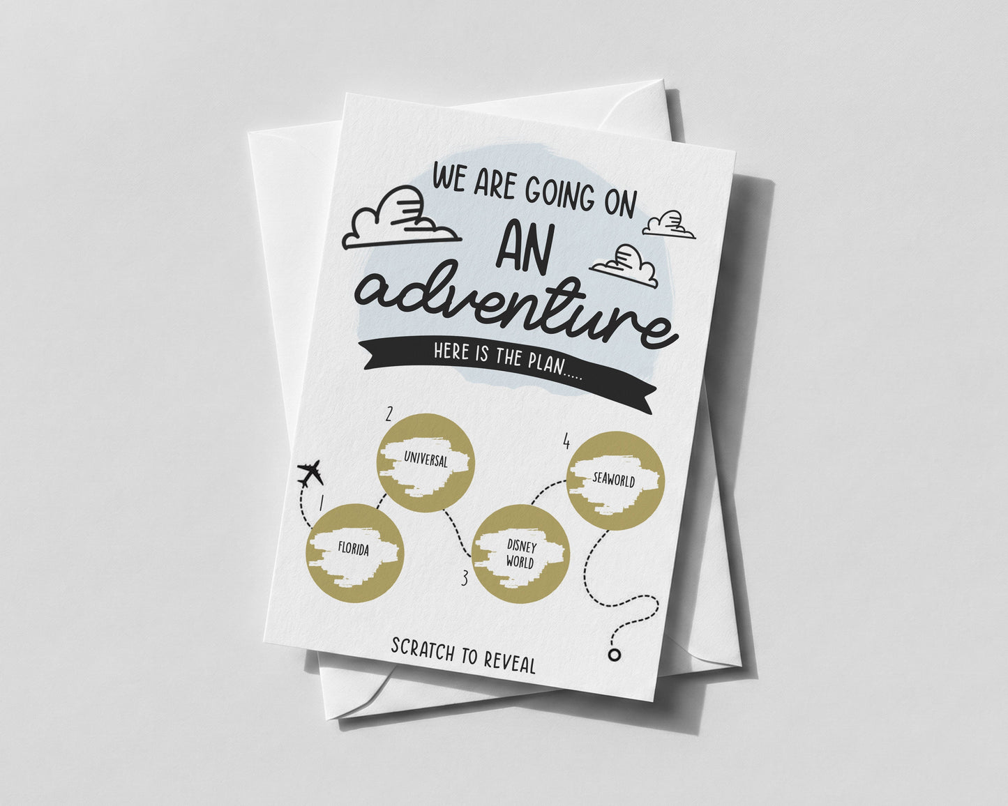 Holiday Itinerary Reveal Experience Scratch Off Reveal Card
