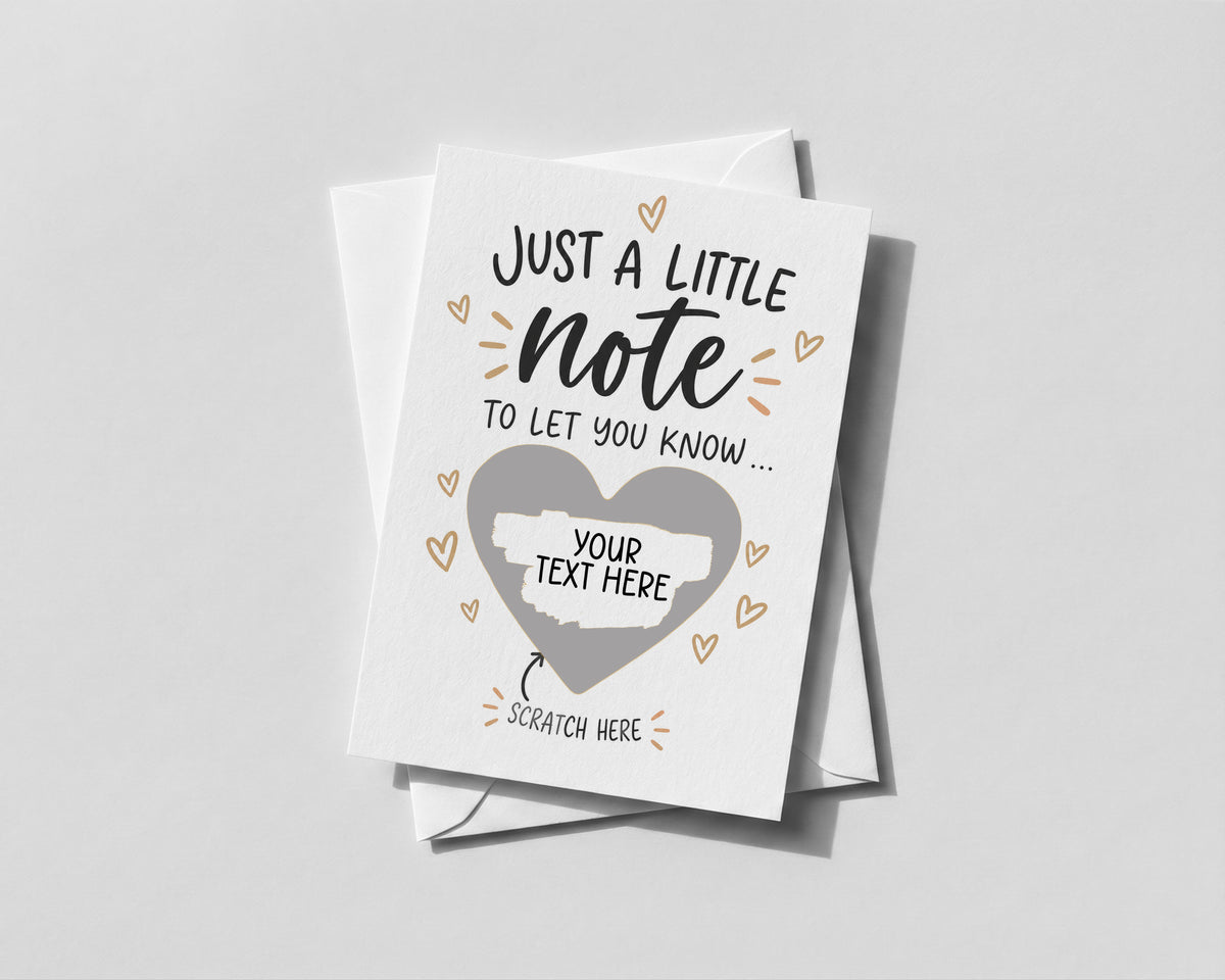 Personalised Scratch Off Reveal Card Custom Secret Message Surprise Gift Any Occasion