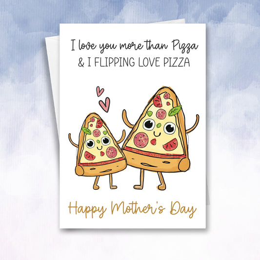 Funny Mothers Day Card Pizza Joke