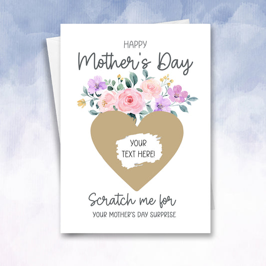 Mother's Day Personalised floral scratch card