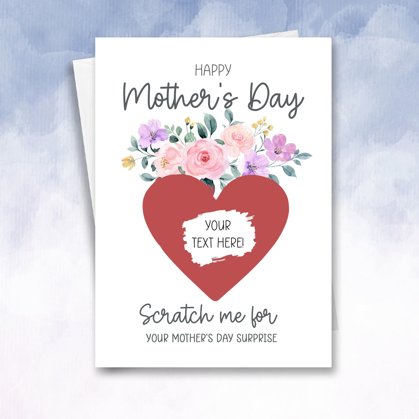 Mother's Day Personalised floral scratch card