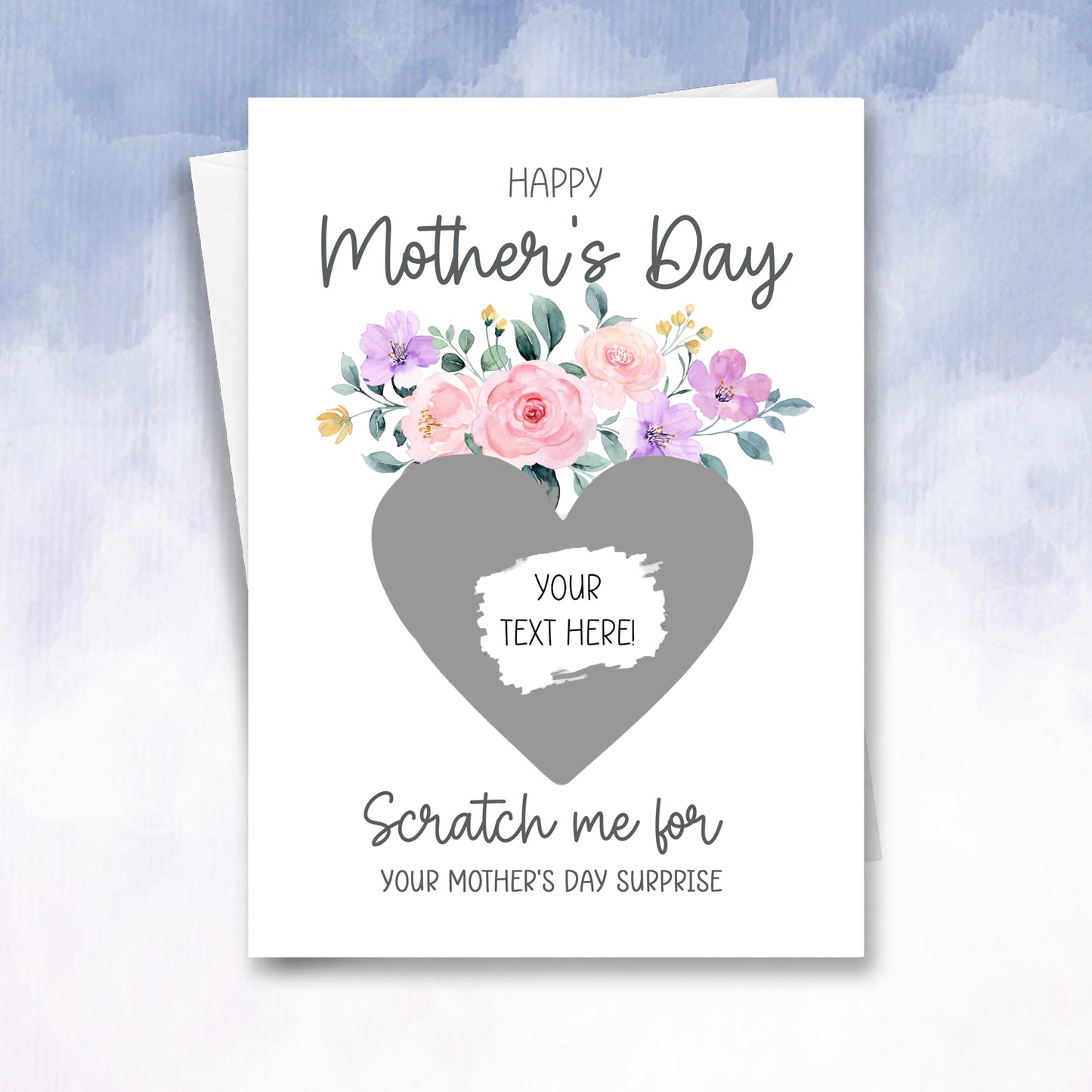 Mother's Day Personalised floral scratch card