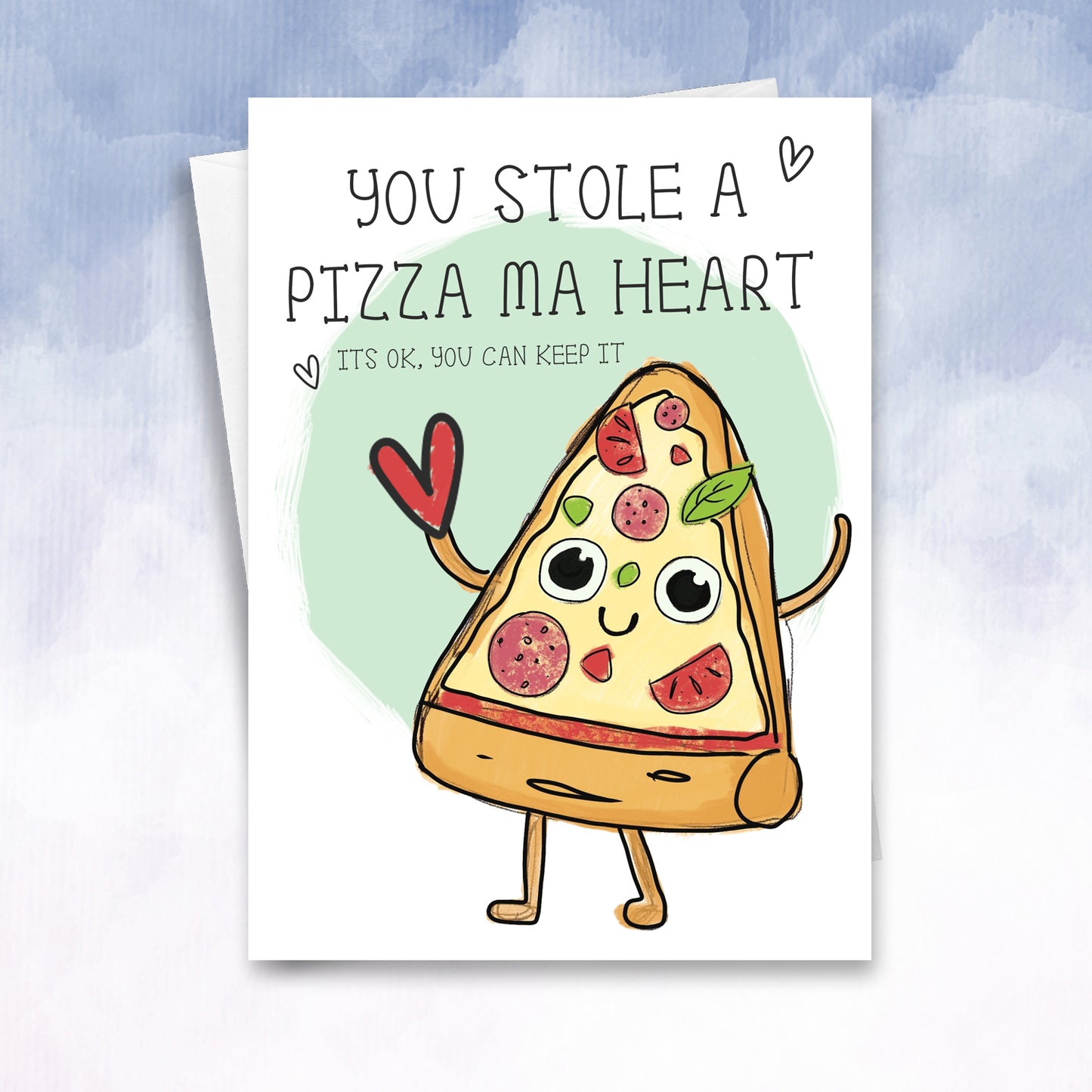 Anniversary Pizza lovers pun greeting card