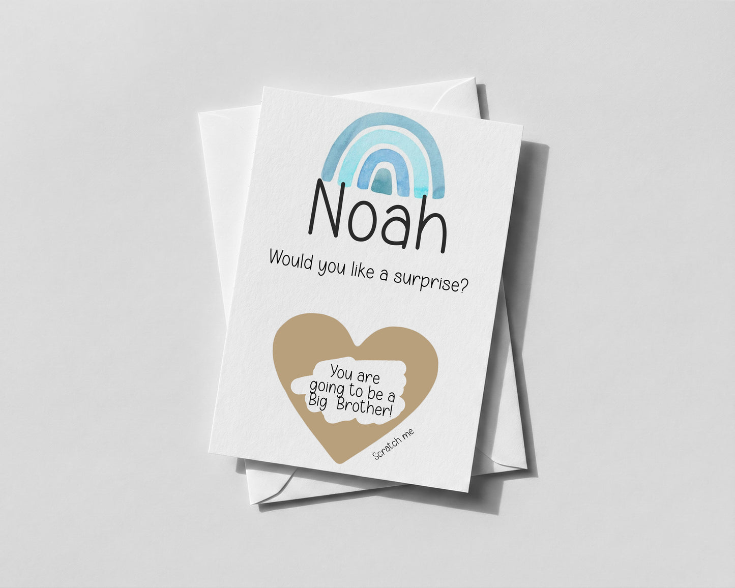 Personalised Big Brother Scratch‑Off Reveal Card | Surprise Announcement | Sibling Reveal