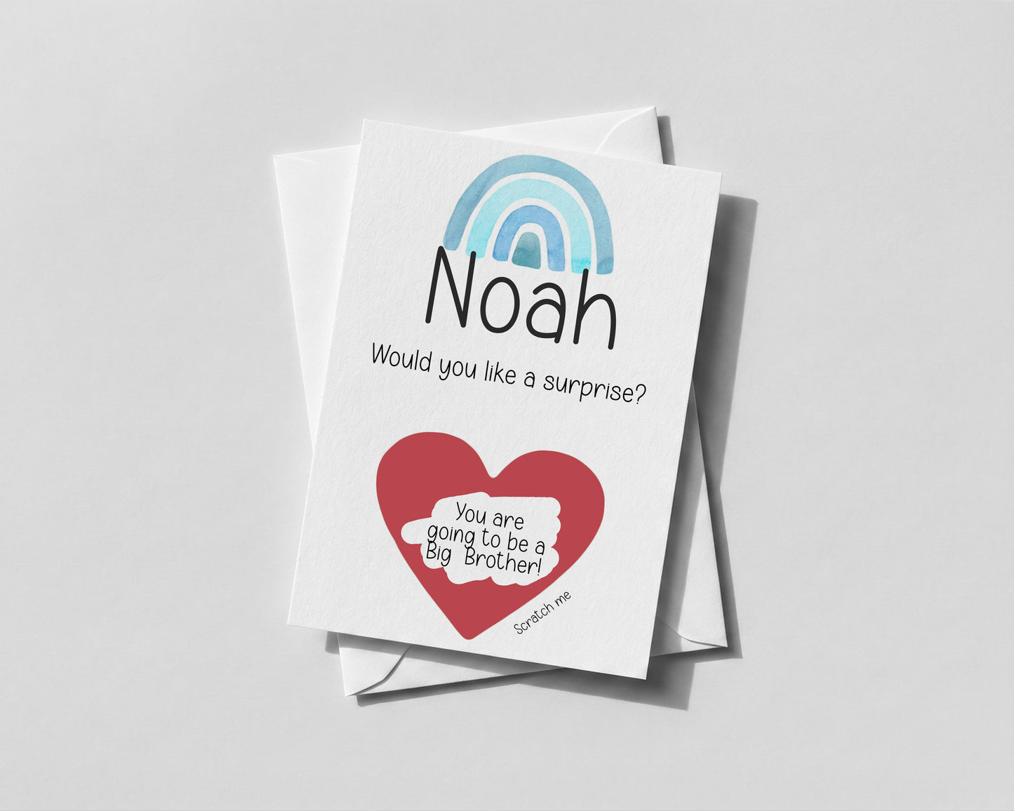 Personalised Big Brother Scratch‑Off Reveal Card | Surprise Announcement | Sibling Reveal