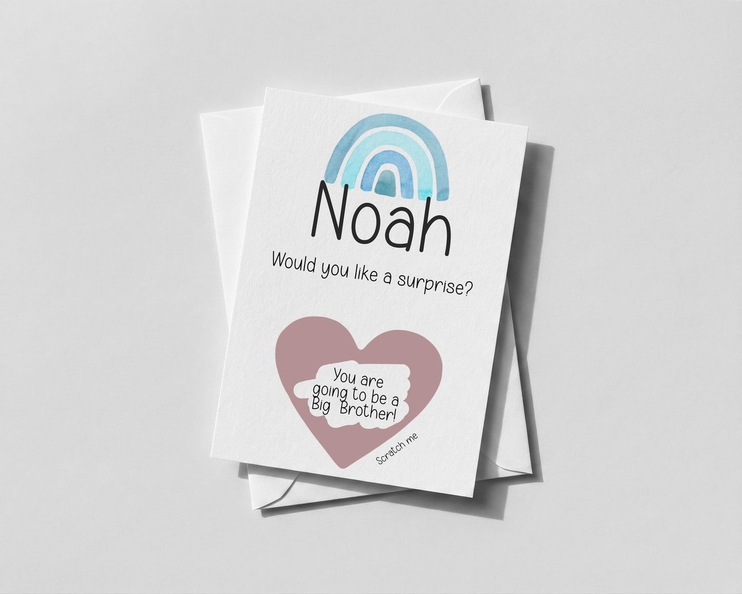 Personalised Big Brother Scratch‑Off Reveal Card | Surprise Announcement | Sibling Reveal