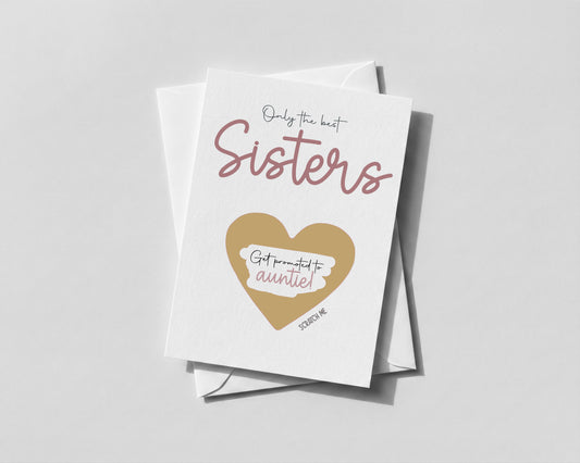 Personalised You’re Going to Be an Auntie Scratch Card – Pregnancy Reveal for Sister • Promoted to Auntie