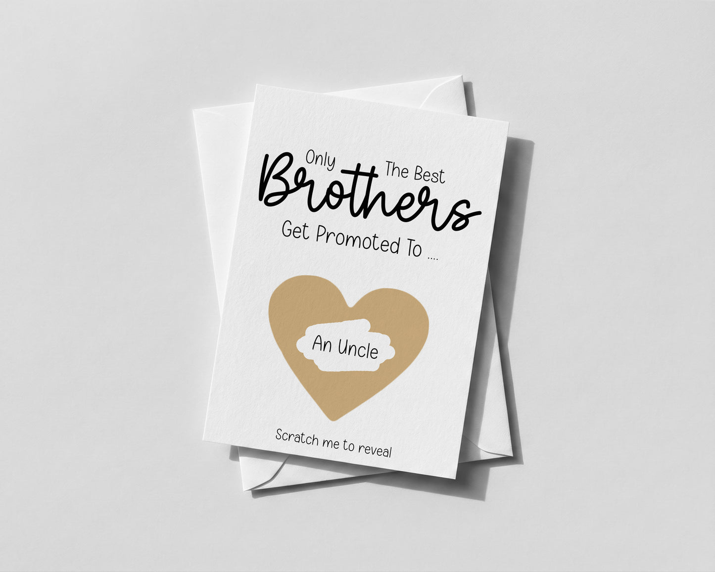 Personalised Promoted to Uncle Scratch Card – Pregnancy Reveal for Brother • Surprise Announcement Gift