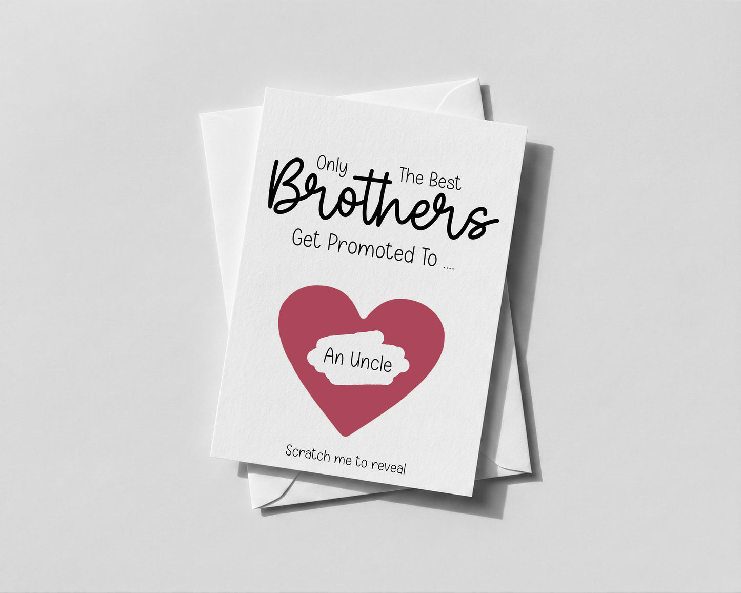 Personalised Promoted to Uncle Scratch Card – Pregnancy Reveal for Brother • Surprise Announcement Gift