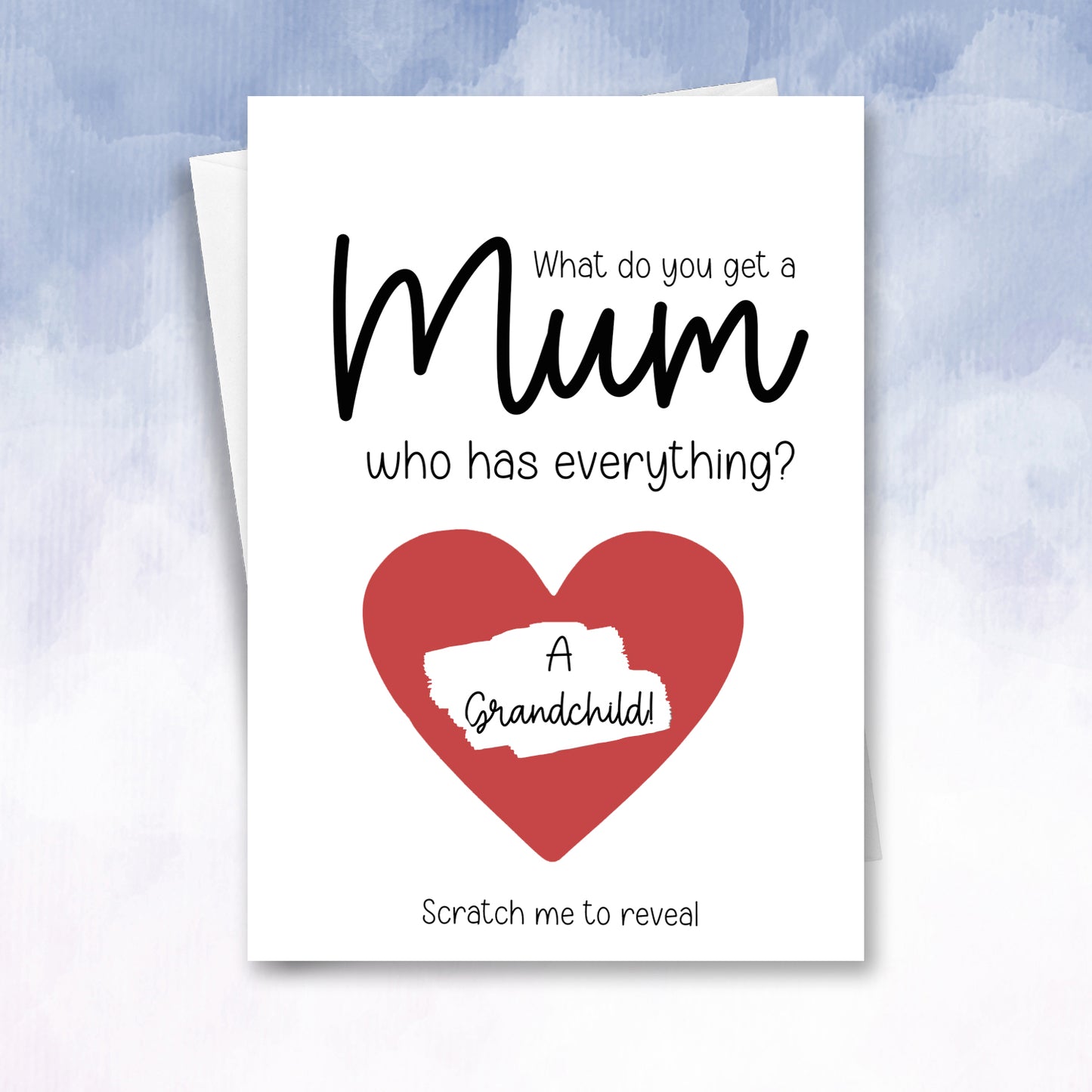 Personalised mum that has everything Grandchild reveal Scratch cards