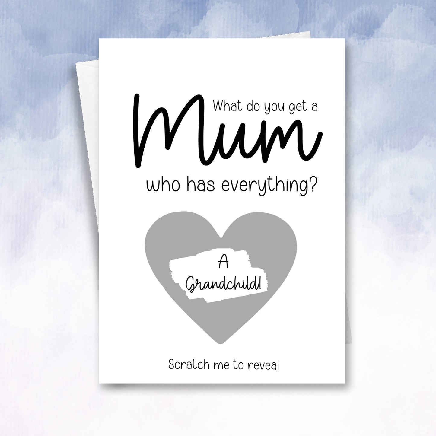 Personalised mum that has everything Grandchild reveal Scratch cards