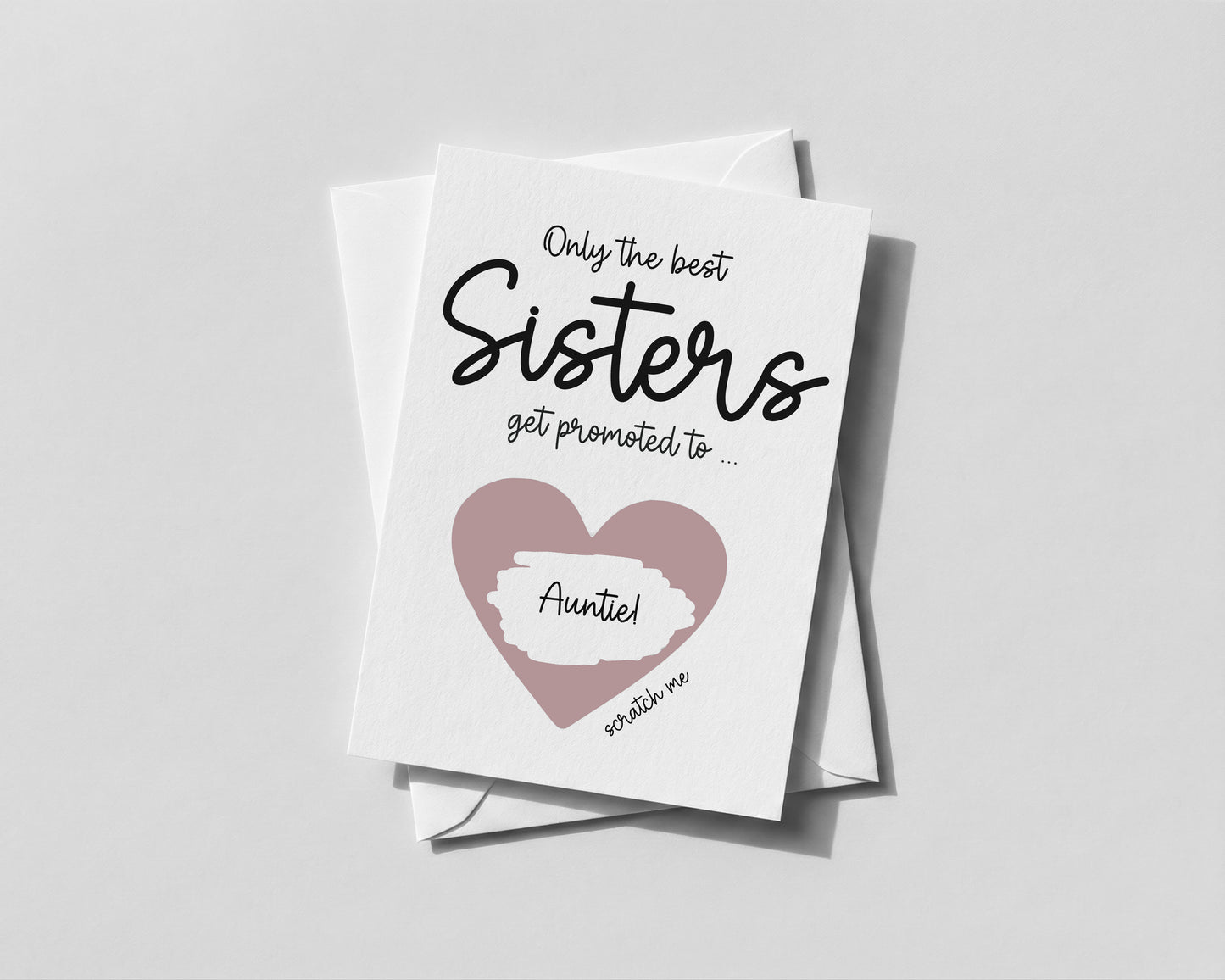 Personalised Big Sister Scratch‑Off Card – Promoted to Auntie Pregnancy Reveal Surprise
