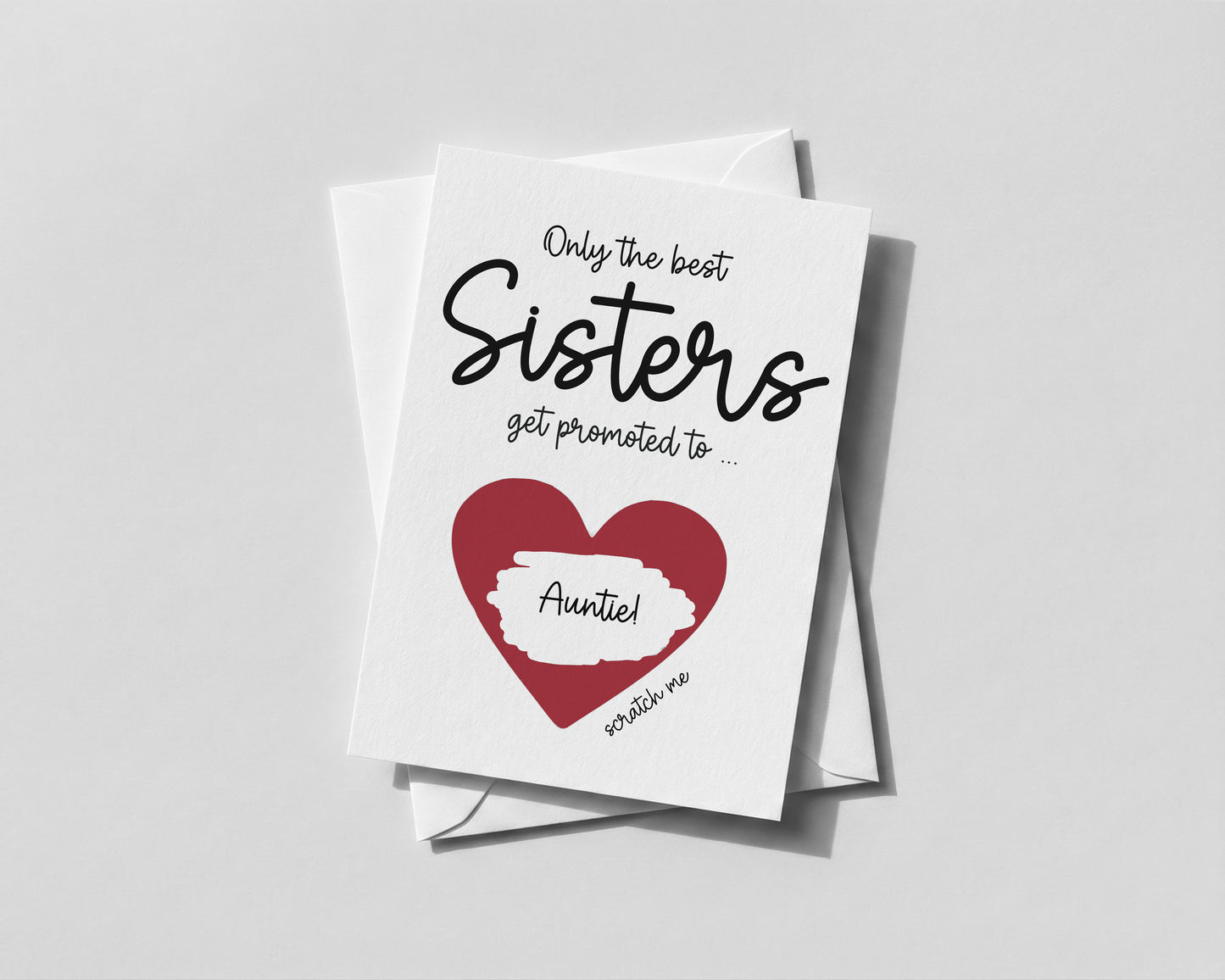 Personalised Big Sister Scratch‑Off Card – Promoted to Auntie Pregnancy Reveal Surprise