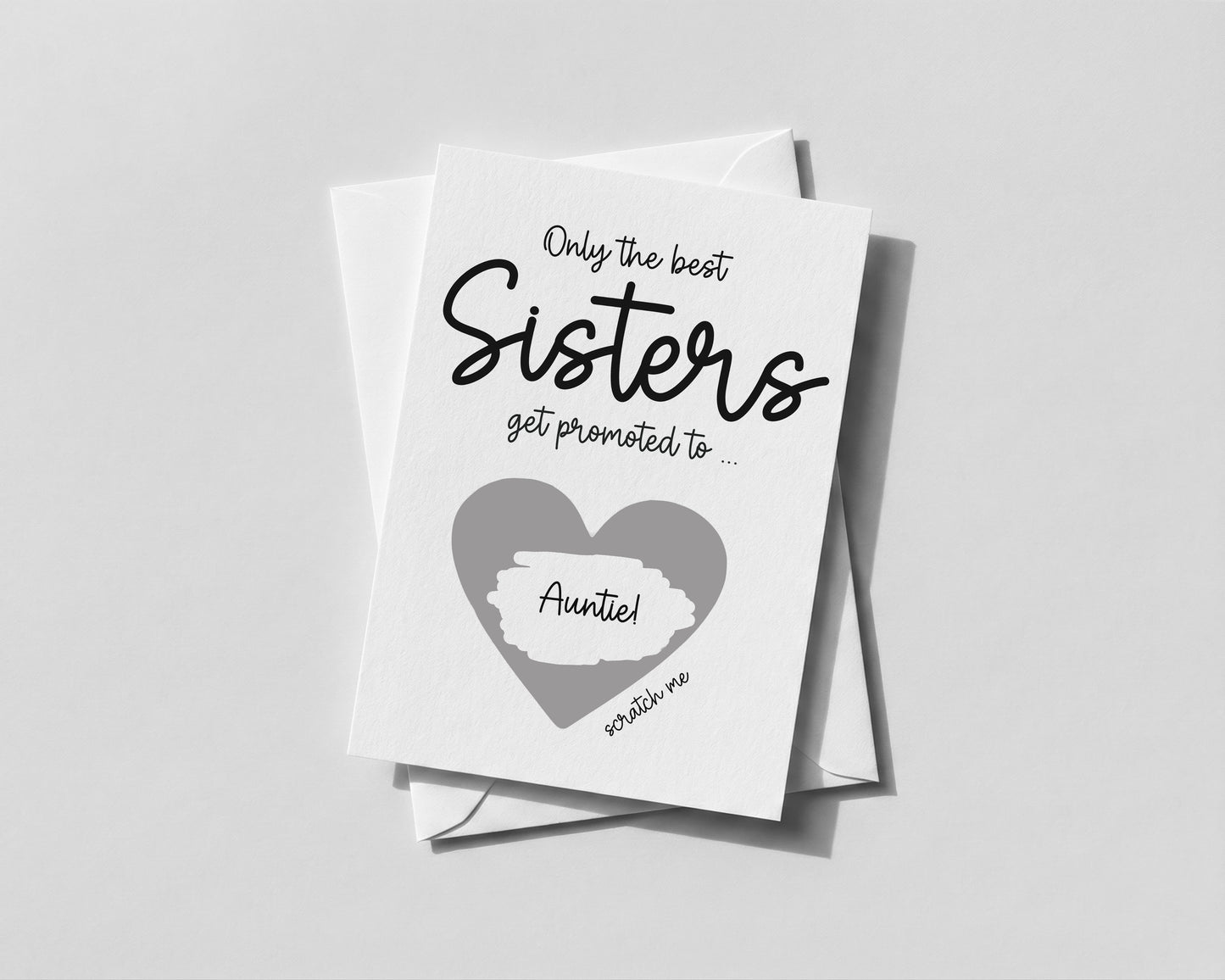 Personalised Big Sister Scratch‑Off Card – Promoted to Auntie Pregnancy Reveal Surprise