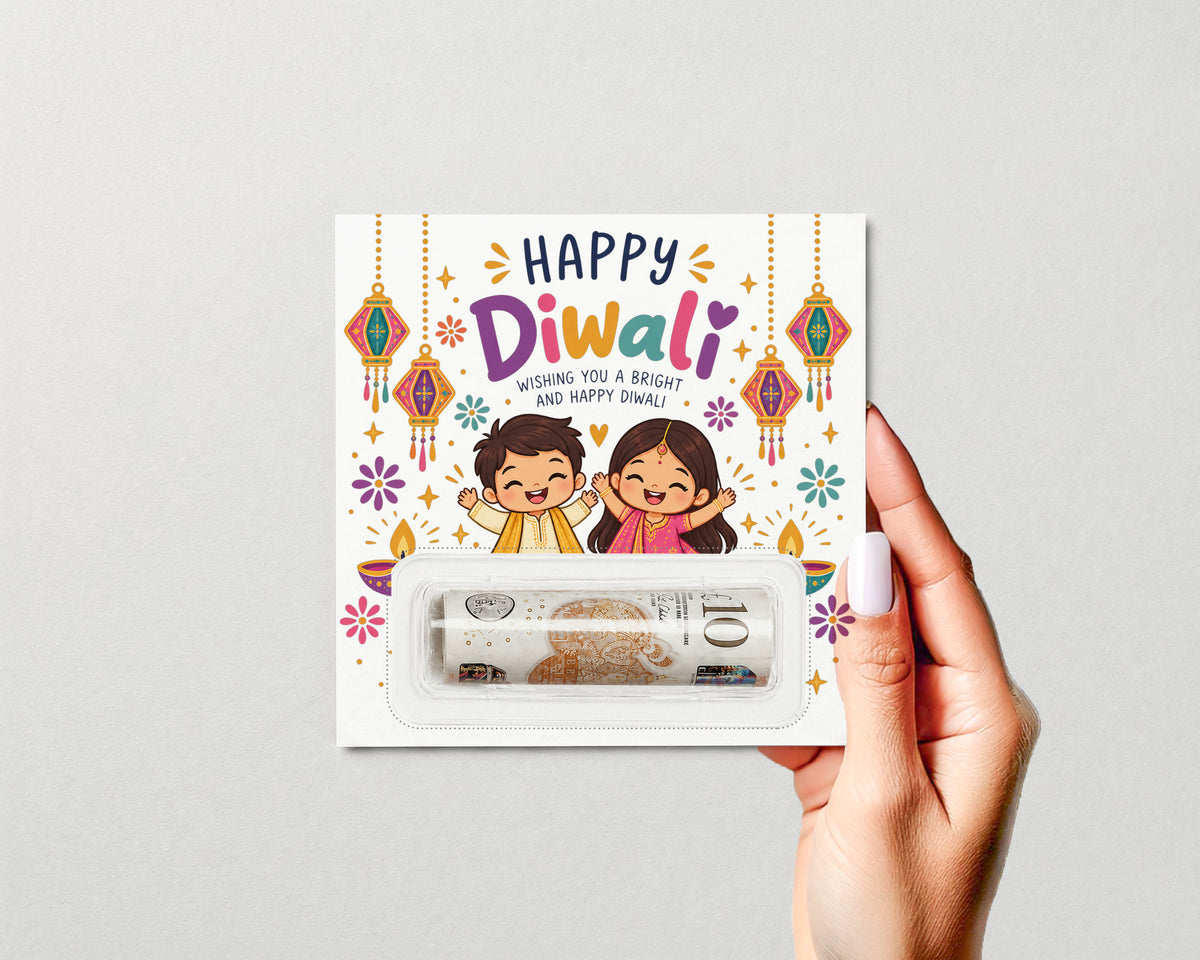 Diwali Money Holder For Kids Happy Diwali Cash Gift Festival of Lights Card