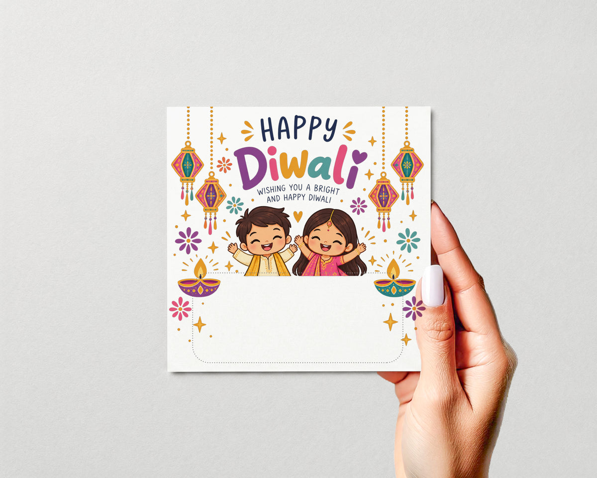 Diwali Money Holder For Kids Happy Diwali Cash Gift Festival of Lights Card