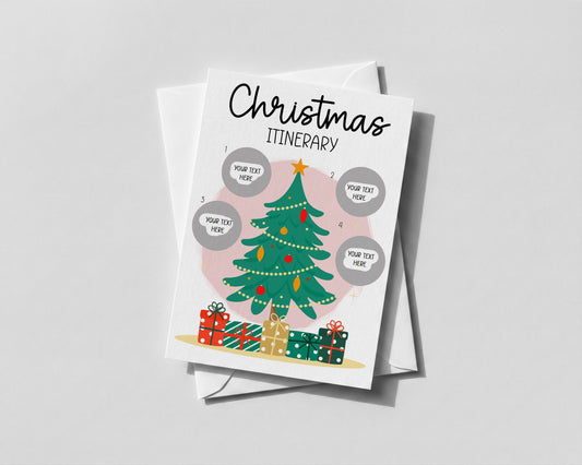 Personalised Christmas Scratch‑Off Itinerary Card | Spa Day Reveal | Holiday Surprise Gift Voucher