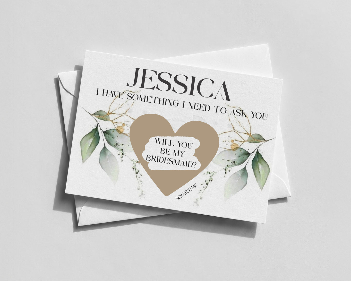 Personalised Bridesmaid Reveal Card • Floral Scratch‑Off Proposal • Maid of Honour