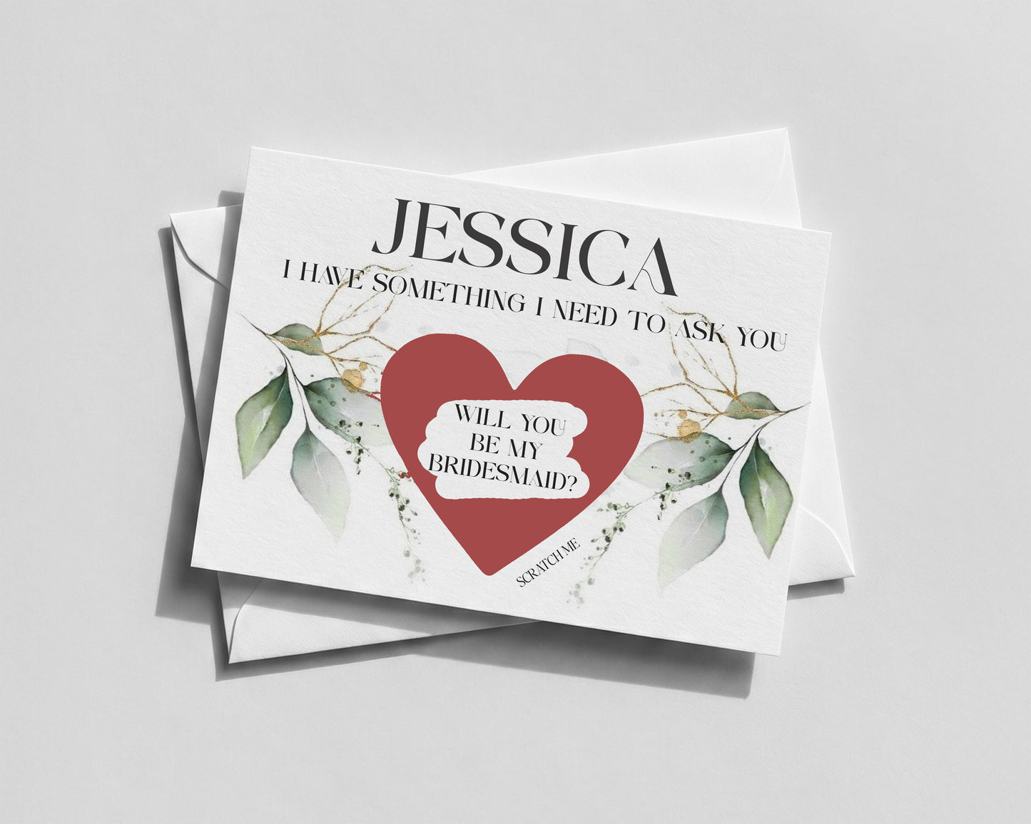 Personalised Bridesmaid Reveal Card • Floral Scratch‑Off Proposal • Maid of Honour