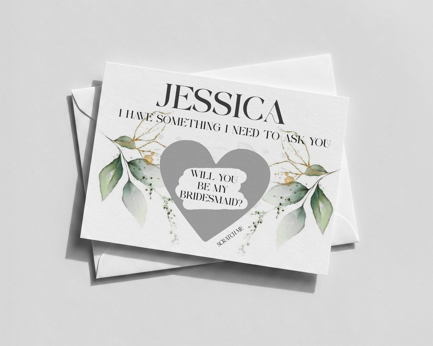 Personalised Bridesmaid Reveal Card • Floral Scratch‑Off Proposal • Maid of Honour