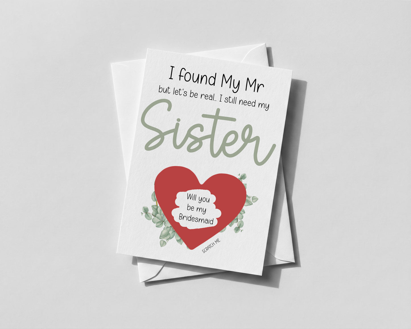 Personalised Bridesmaid Scratch-Off Proposal – Maid of Honour & Sister Reveal Card