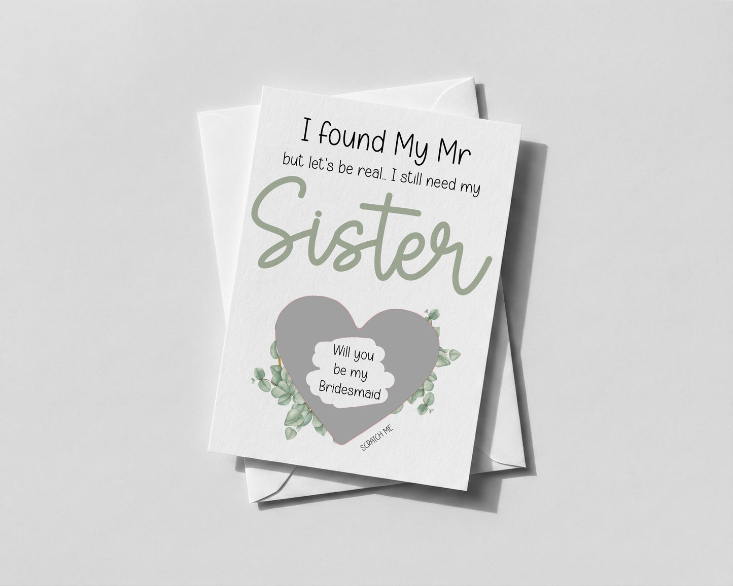 Personalised Bridesmaid Scratch-Off Proposal – Maid of Honour & Sister Reveal Card