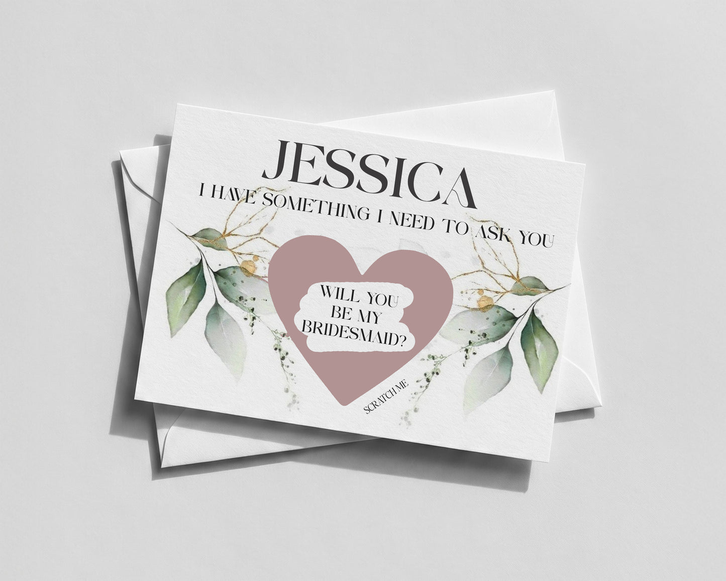 Personalised Bridesmaid Reveal Card • Floral Scratch‑Off Proposal • Maid of Honour
