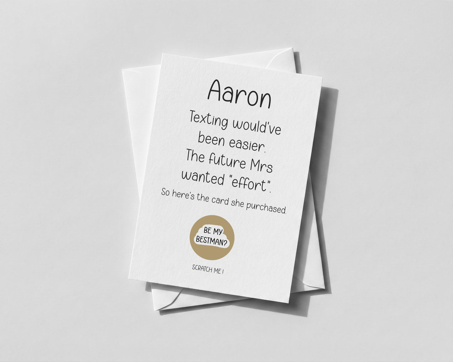 Personalised Scratch Card Best Man – Funny Wedding Role Reveal for Usher & Groomsmen