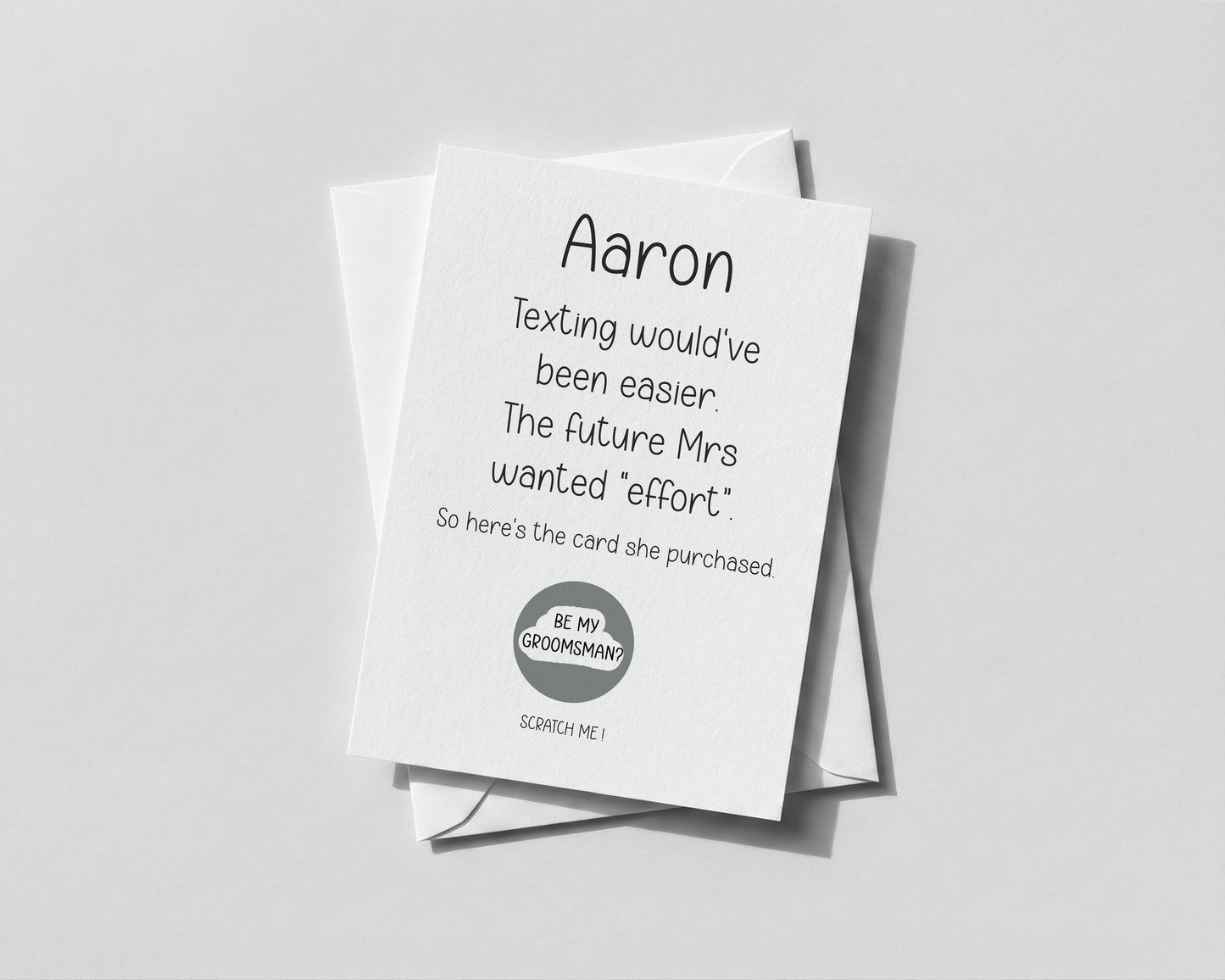Personalised Scratch Card Best Man – Funny Wedding Role Reveal for Usher & Groomsmen
