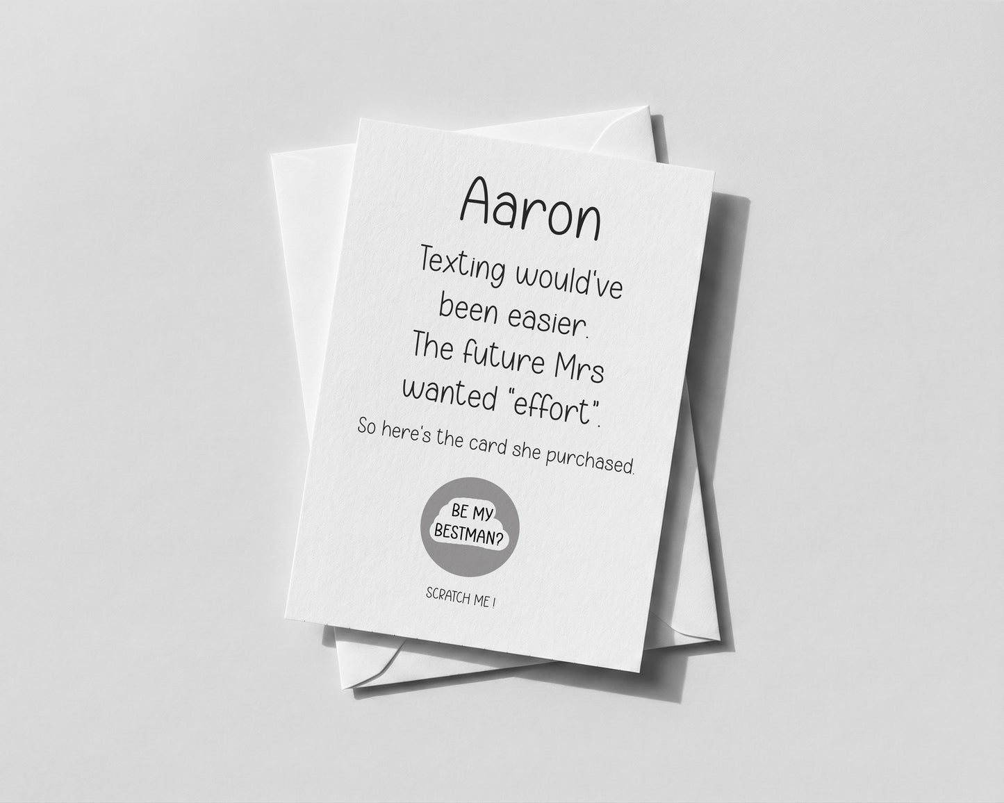 Personalised Scratch Card Best Man – Funny Wedding Role Reveal for Usher & Groomsmen
