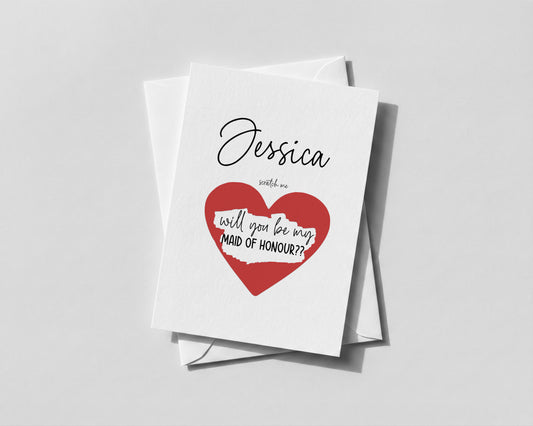 Personalised Bridesmaid Proposal Scratch Card – Will You Be My Bridesmaid / Maid of Honour Reveal – Sister Friend Gift