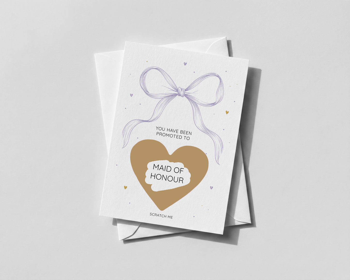 Personalised Bridesmaid Maid of Honour Flower Girl Proposal Scratch Off Reveal Card Bow