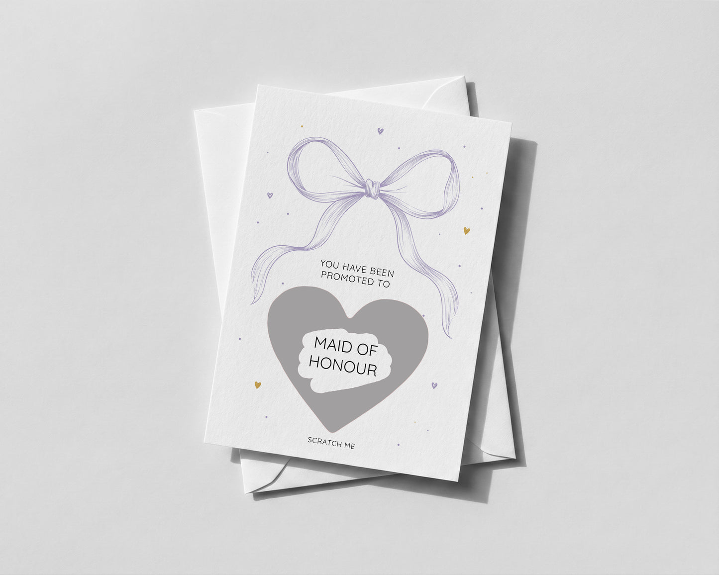Personalised Bridesmaid Maid of Honour Flower Girl Proposal Scratch Off Reveal Card Bow