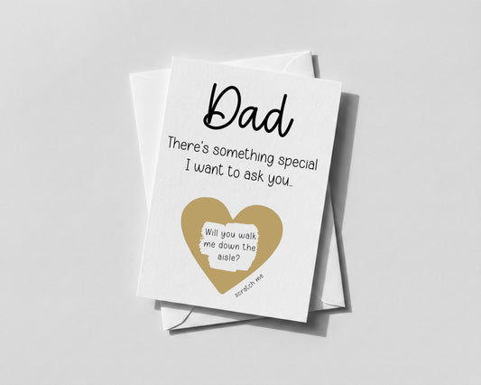 Personalised Scratch Card – Walk Me Down the Aisle Proposal for Dad, Uncle or Stepdad