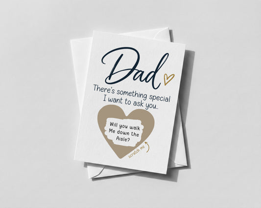 Dad Walk Me Down The Aisle Scratch Card Father Of Bride Wedding Gift Proposal
