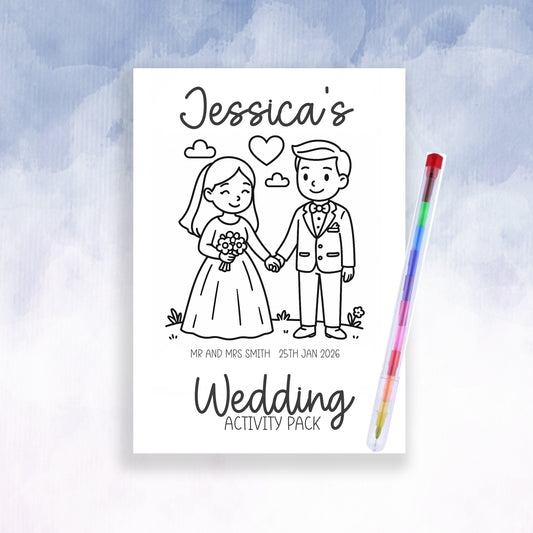 Personalised Wedding Kids Activity Book • Fun Table Favour • Guest Keepsake