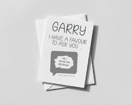 Personalised Best Man Scratch Reveal Card – Funny Wedding Proposal Card