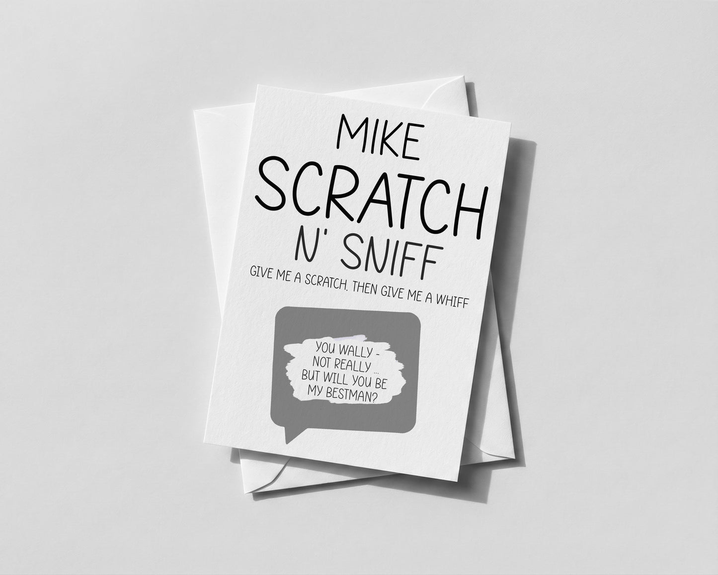 Personalised Best Man Scratch & Sniff Card Funny Proposal for Groomsman or Usher