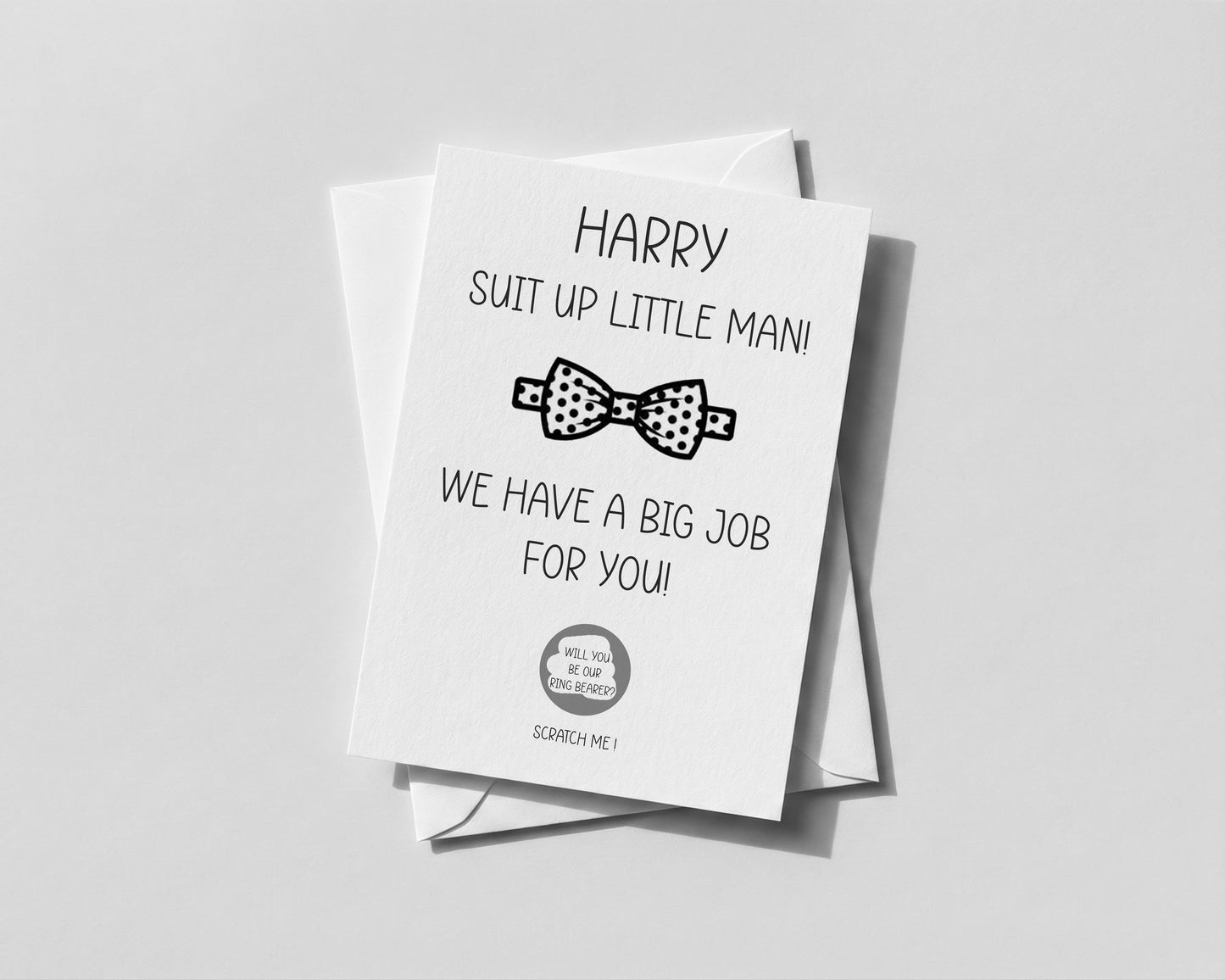 Personalised Ring Bearer Proposal Scratch Card Will You Be My mini best man