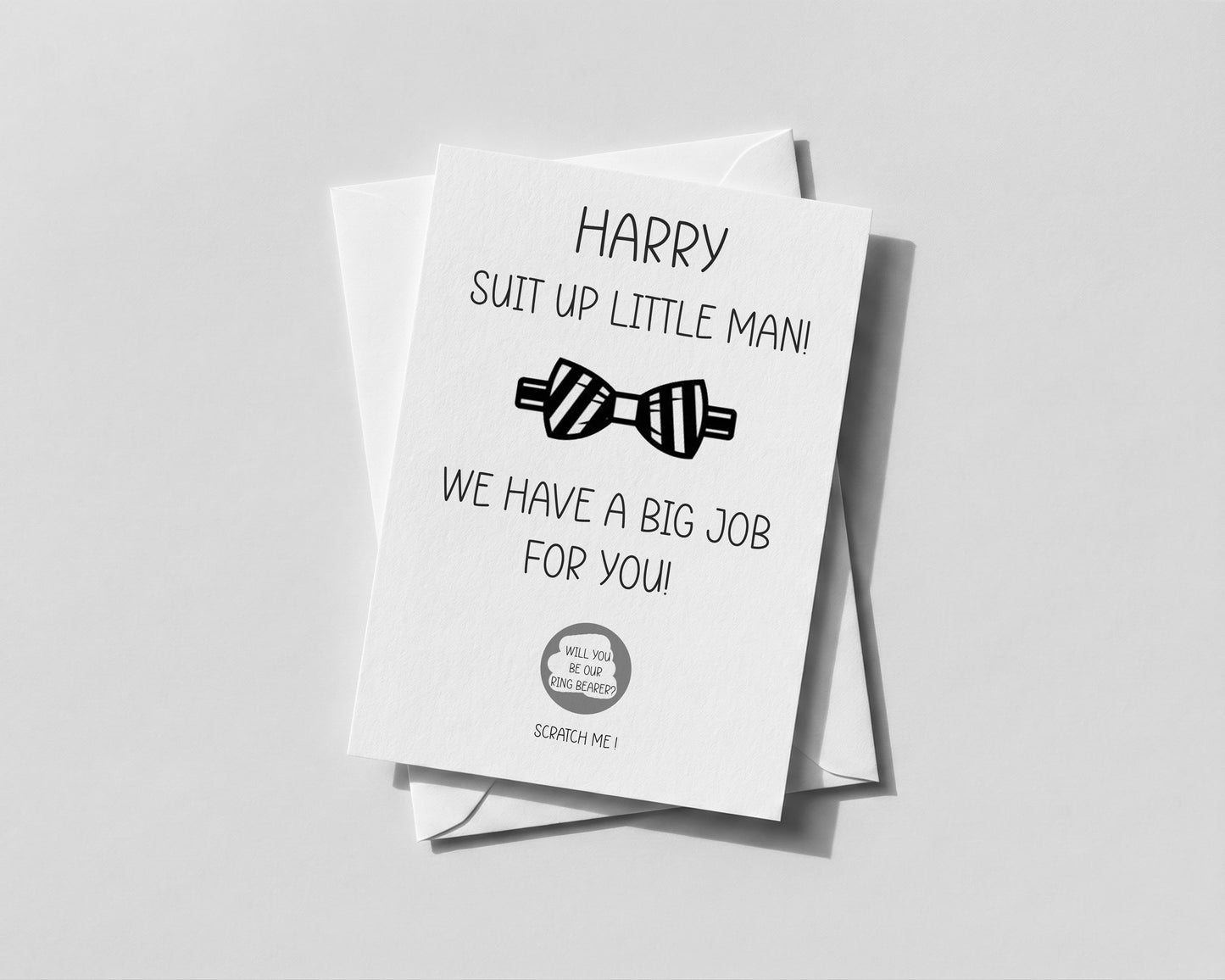 Personalised Ring Bearer Proposal Scratch Card Will You Be My mini best man