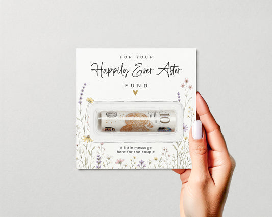 Personalised Wedding Money Holder, Wildflower Cash Gift Card, Newlywed Honeymoon Fund, Couple Keepsake