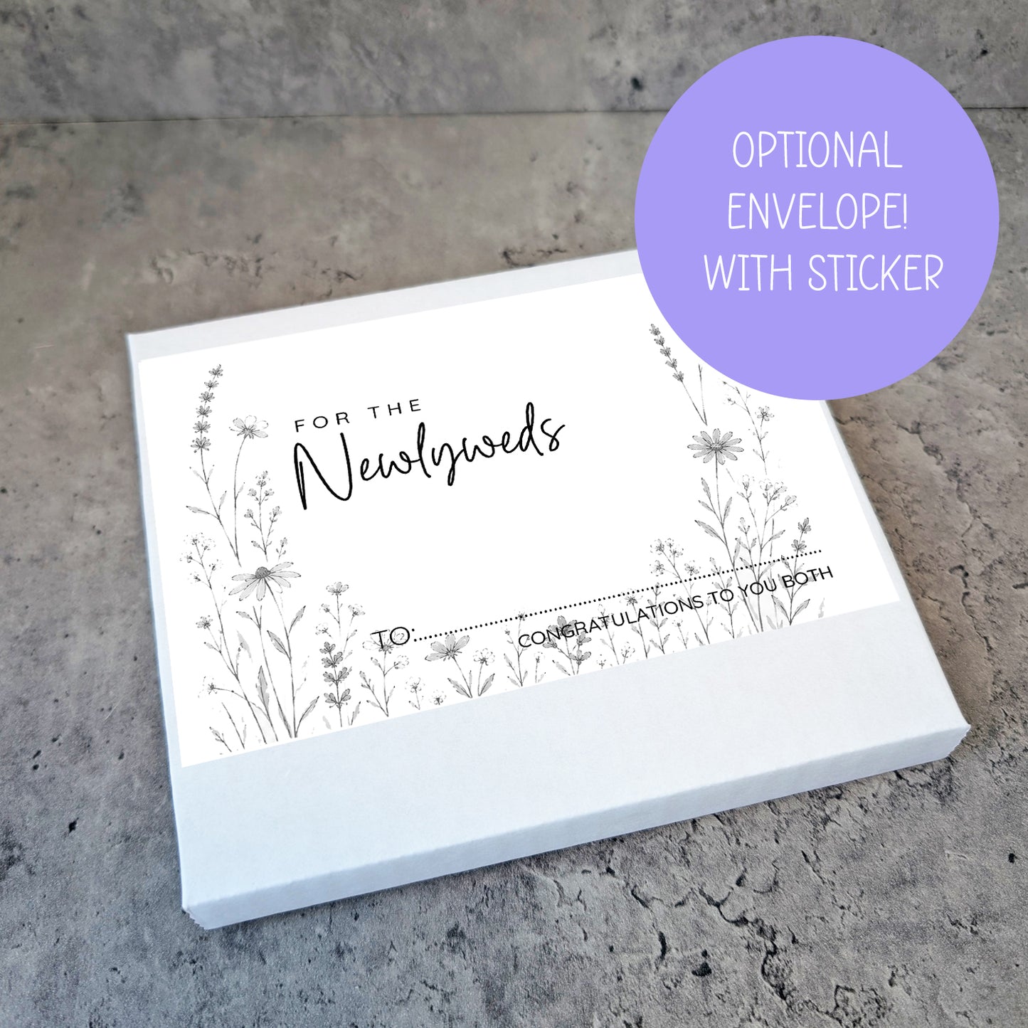 Personalised Wedding Money Holder, Wildflower Cash Gift Card, Newlywed Honeymoon Fund, Couple Keepsake