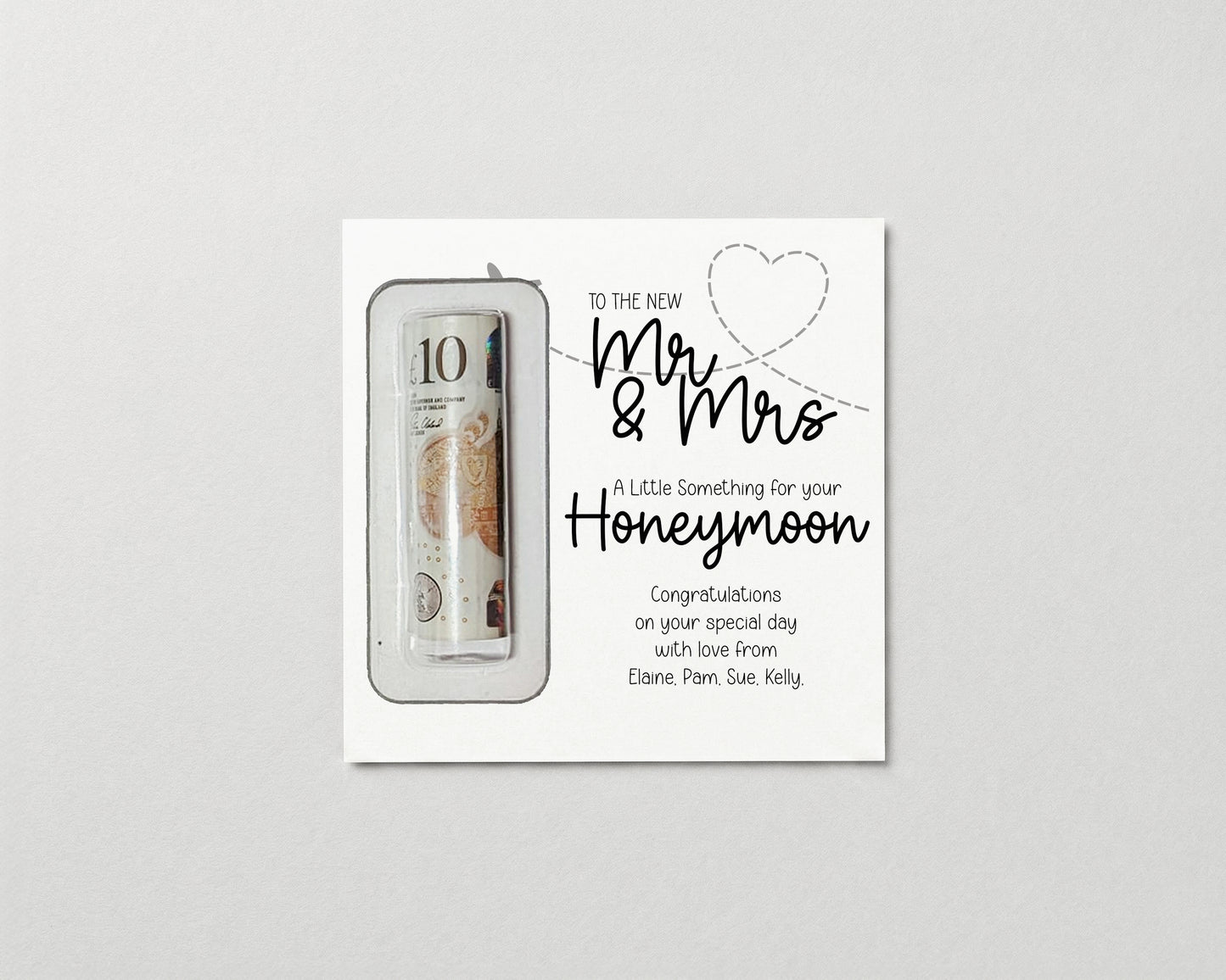 Personalised Mr & Mrs Honeymoon Money Gift Wallet • Wedding Keepsake Envelope