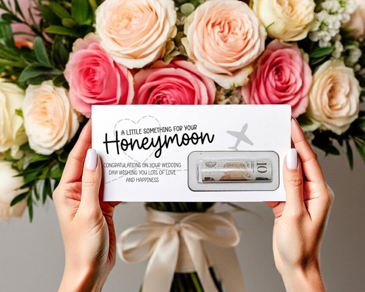 Personalised Wedding Money Envelope • Honeymoon Fund Donation Gift Wallet
