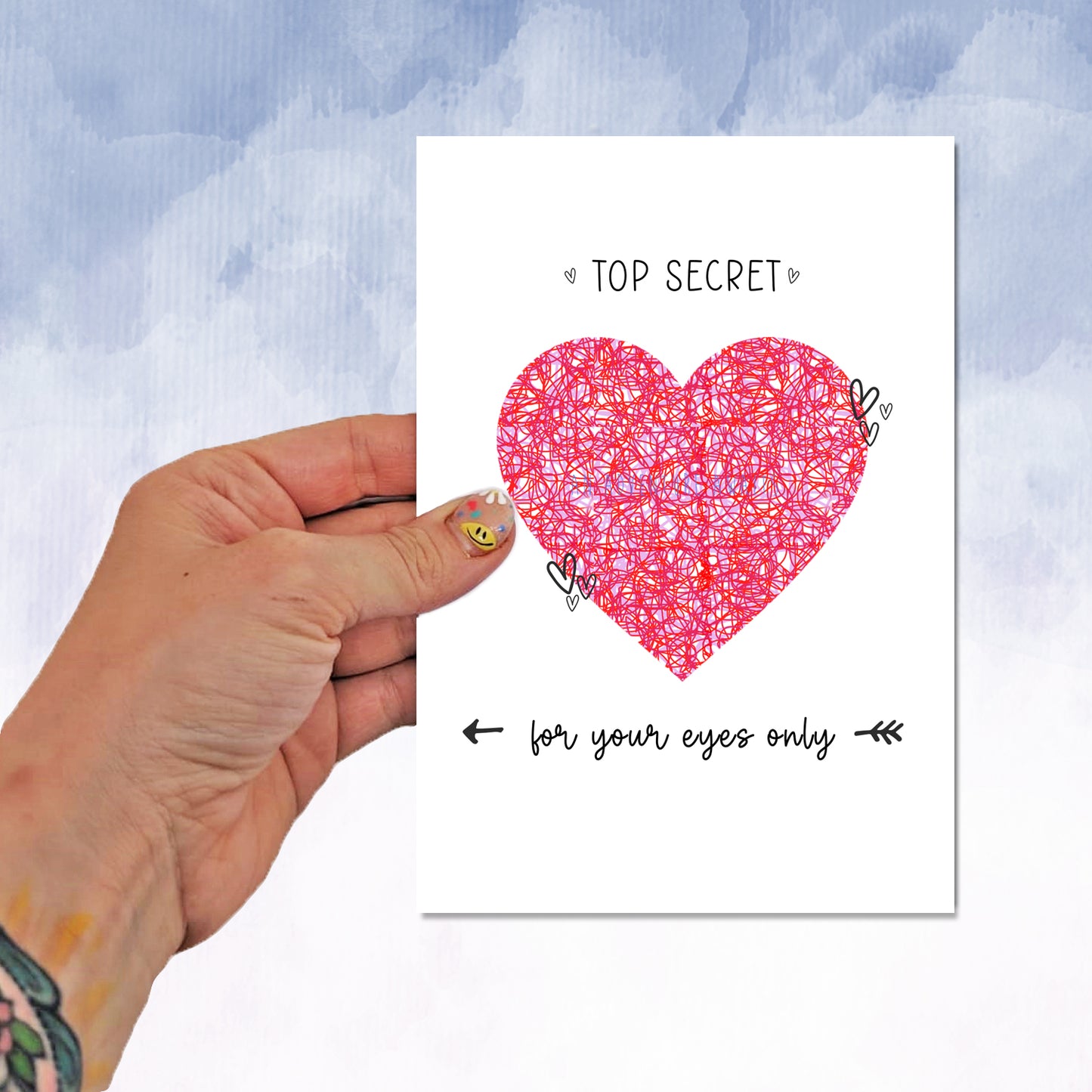 Surprise message reveal glasses card Love heart