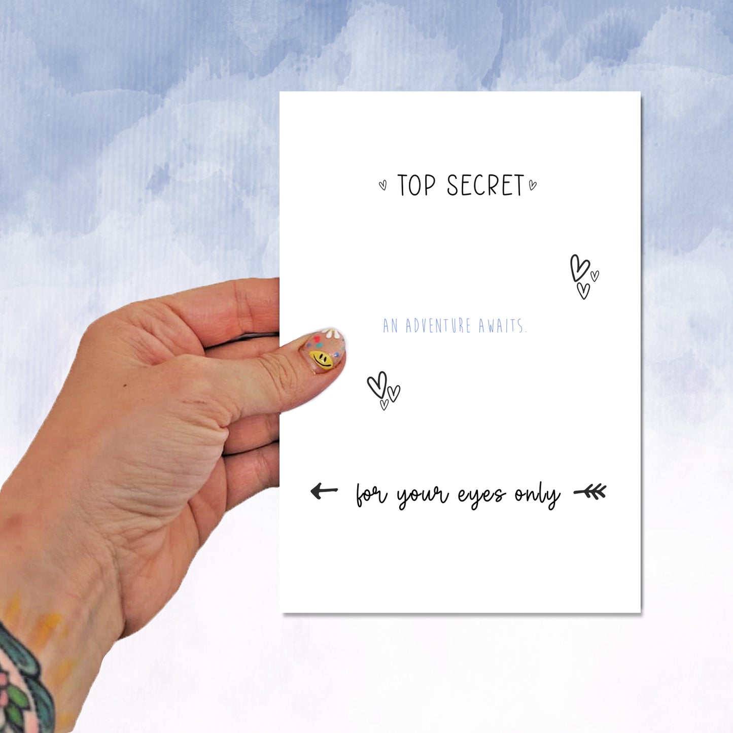 Surprise message reveal glasses card Love heart