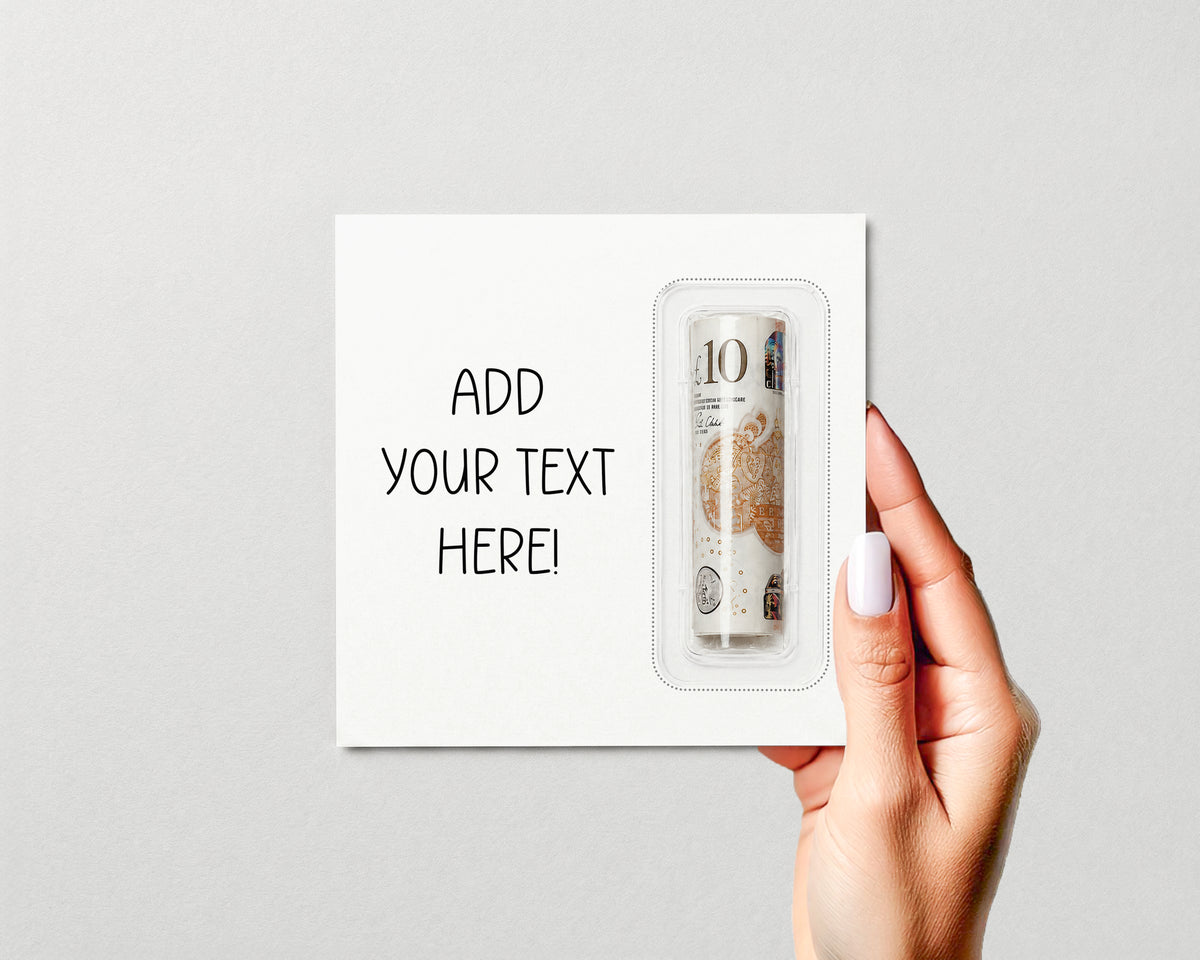 Personalised Money Card Cash Gift Holder • Custom Birthday Gift • Create Your Own Text